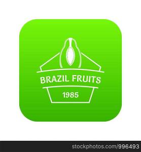 Brazil fruit icon green vector isolated on white background. Brazil fruit icon green vector