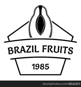 Brazil fruit logo. Simple illustration of brazil fruit vector logo for web. Brazil fruit logo, simple black style