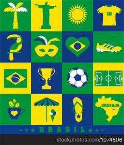Brazil icon set. . Brazil icon set.