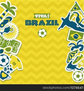 Brazil icons set. Vector elements for your design.. Illustration of Brazil with icons on frame