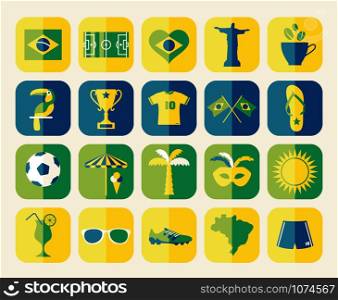 Brazil icons set. Vector elements for your design.. Vector Illustration of Brazil