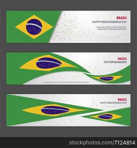 Brazil independence day abstract background design banner and flyer, postcard, landscape, celebration vector illustration