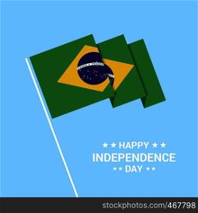 Brazil Independence day typographic design with flag vector