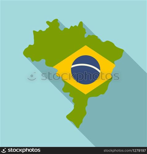 Brazil land icon. Flat illustration of Brazil land vector icon for web design. Brazil land icon, flat style