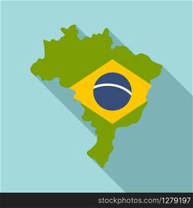 Brazil land icon. Flat illustration of Brazil land vector icon for web design. Brazil land icon, flat style