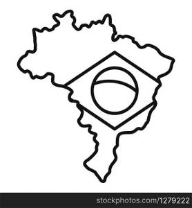 Brazil land icon. Outline brazil land vector icon for web design isolated on white background. Brazil land icon, outline style