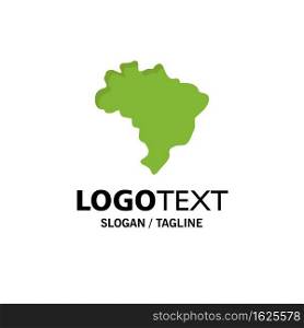 Brazil, Map, Country Business Logo Template. Flat Color