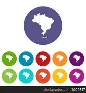 Brazil map icon. Simple illustration of brazil map vector icon for web. Brazil map icon, simple style