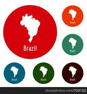 Brazil map in black. Simple illustration of Brazil map vector isolated on white background. Brazil map in black vector simple