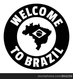 Brazil map logo. Simple illustration of brazil map vector logo for web. Brazil map logo, simple black style