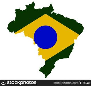 brazil map with flag