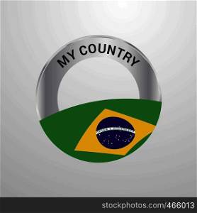 Brazil My Country Flag badge