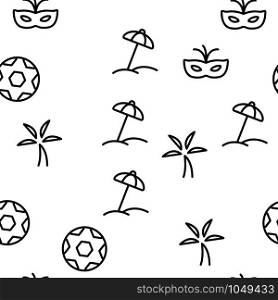 Brazil National Country Vector Seamless Pattern Thin Line Illustration. Brazil National Country Vector Seamless Pattern