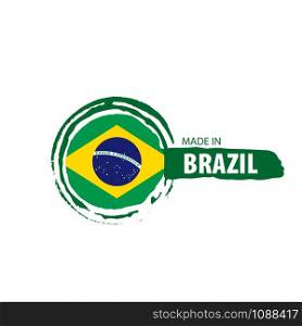 Brazil national flag, vector illustration on a white background. Brazil flag, vector illustration on a white background