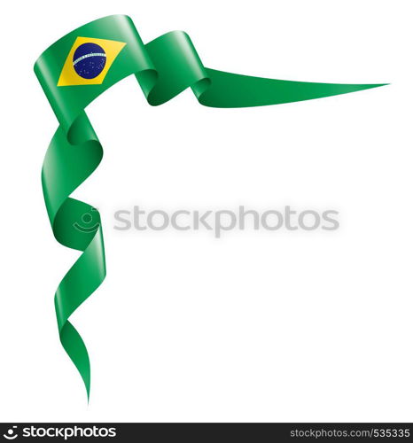 Brazil national flag, vector illustration on a white background. Brazil flag, vector illustration on a white background