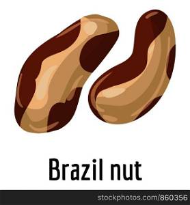 Brazil nut icon. Cartoon of brazil nut vector icon for web design isolated on white background. Brazil nut icon, cartoon style