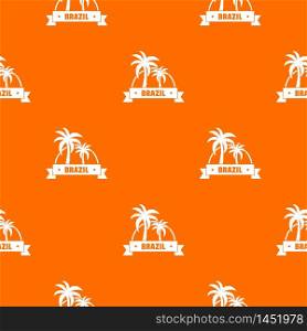 Brazil palm pattern vector orange for any web design best. Brazil palm pattern vector orange