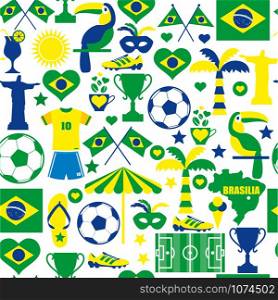 Brazil seamless pattern. Brazil color seamless pattern on white background