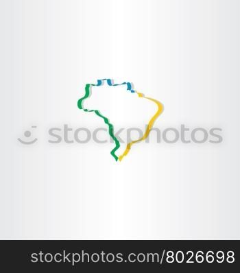 brazil stylized map vector icon symbol