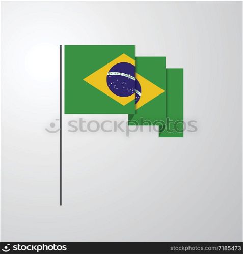 Brazil waving Flag creative background