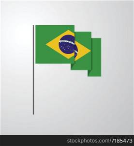 Brazil waving Flag creative background
