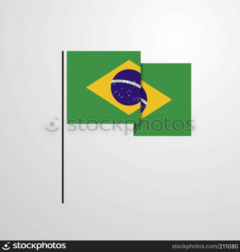 Brazil waving Flag design vector