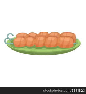 Brazilian bbq icon cartoon vector. Food dish. Baked rice. Brazilian bbq icon cartoon vector. Food dish