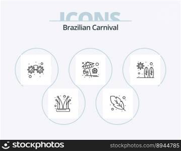 Brazilian Carnival Line Icon Pack 5 Icon Design. roles. moustache. ch&aign. costume. glasses