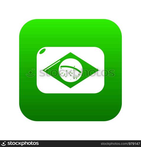 Brazilian flag icon green vector isolated on white background. Brazilian flag icon green vector