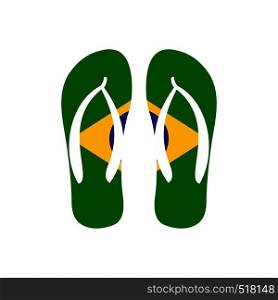 Brazilian flip flops icon in flat style isolated on white background. Brazilian flip flops icon, flat style