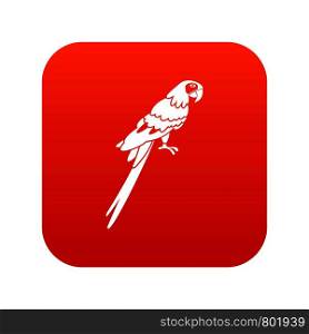 Brazilian parrot icon digital red for any design isolated on white vector illustration. Brazilian parrot icon digital red
