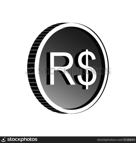 Brazilian real sign icon in simple style isolated on white background. Brazilian real sign icon, simple style