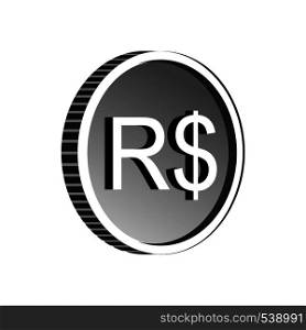 Brazilian real sign icon in simple style isolated on white background. Brazilian real sign icon, simple style