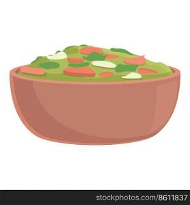 Brazilian salad icon cartoon vector. Baked food. Rice plate. Brazilian salad icon cartoon vector. Baked food