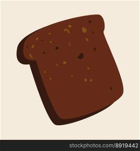 Bread black toast for a sandwich. Lunch, dinner, snack for breakfast. Isolated white background. Vector illustration of EPS10.. Bread black toast for a sandwich. Lunch, dinner, snack for breakfast. Isolated white background. Vector illustration of EPS10