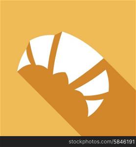 bread croissant Icon with a long shadow