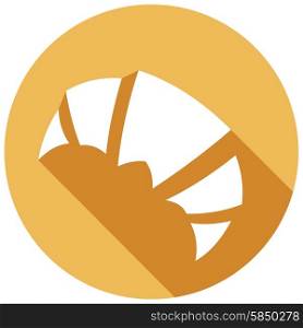 bread croissant Icon with a long shadow