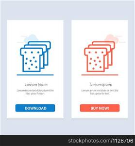 Bread, Food, Education Blue and Red Download and Buy Now web Widget Card Template