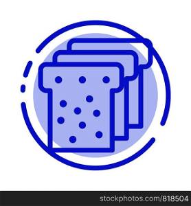 Bread, Food, Education Blue Dotted Line Line Icon