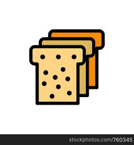 Bread, Food, Education Flat Color Icon. Vector icon banner Template