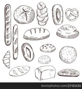 Bread. Hand drawn vector illustration.