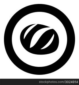 Bread icon black color in circle vector illustration isolated