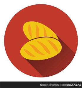 Bread icon. Flat color design. Vector illustration.