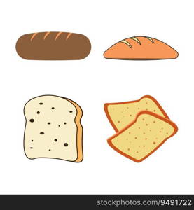 Bread icon vector illustration template design