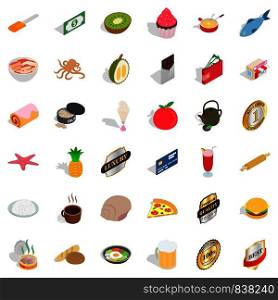 Bread icons set. Isometric style of 36 bread vector icons for web isolated on white background. Bread icons set, isometric style
