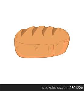 bread loaf icon in flat style. Highlighted on a white background. For bakery or cafe menu