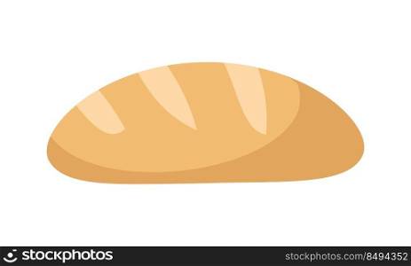 Bread loaf semi flat color vector object. Fresh bakery product. Full sized item on white. Healthy ration and snack simple cartoon style illustration for web graphic design and animation. Bread loaf semi flat color vector object