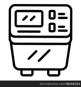 Bread machine device icon outline vector. Food maker. Cooking control. Bread machine device icon outline vector. Food maker