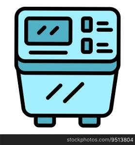 Bread machine device icon outline vector. Food maker. Cooking control color flat. Bread machine device icon vector flat