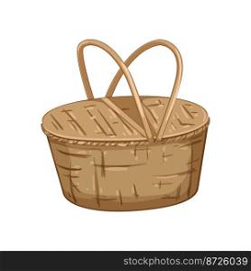 bread picnic basket cartoon. bread picnic basket sign. isolated symbol vector illustration. bread picnic basket cartoon vector illustration